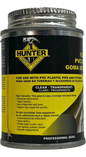 Soldadura Agua Fria 125ml 1/32 Pvc Hunter