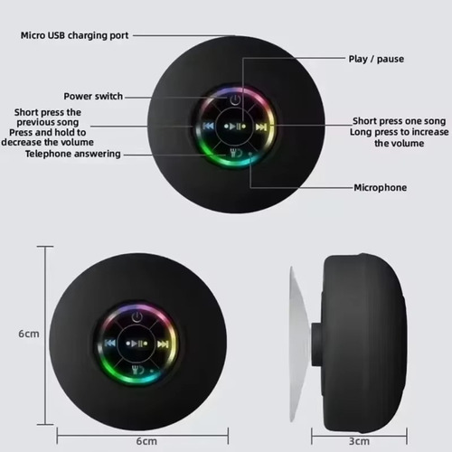 . Altavoz Inalámbrico Bluetooth A Prueba De Agua, Con