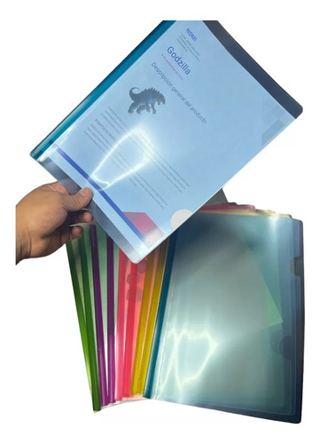 Folder De Costilla De Plastico 500 Pz Tamaño Carta Calidad