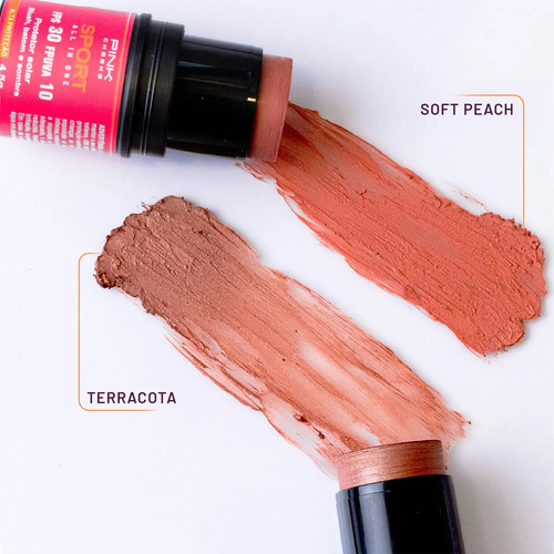 Kit 2 Blush, Batom E Sombra Mini All In One Soft Peach 4,5g