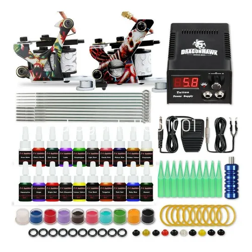 comprar Kit Para Tatuar 2 Maquinas Fuente Poder Tintas Radiant Grip