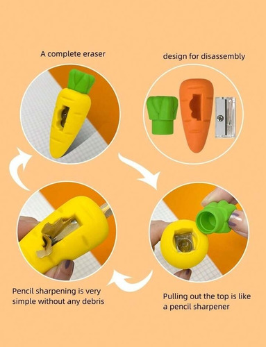 Set De 5 Sacapuntas Escolares Con Goma