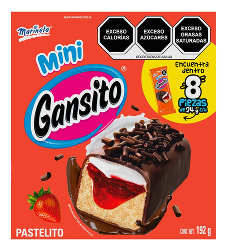 2 Pzs Marinela Pastelito Mini Gansito 192gr