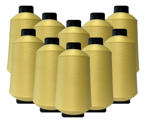 Kit Fio Overloque 500g - 10 Cones Colorido Cor Amarelo Claro