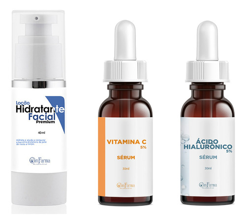 Kit Skincare: Hidratante + Vitamina C + Ácido Hialurônico