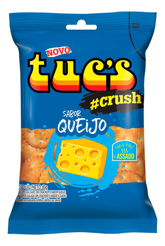 Biscoito Din Cracker's Queijo Tuc's Crush Pacote 60g
