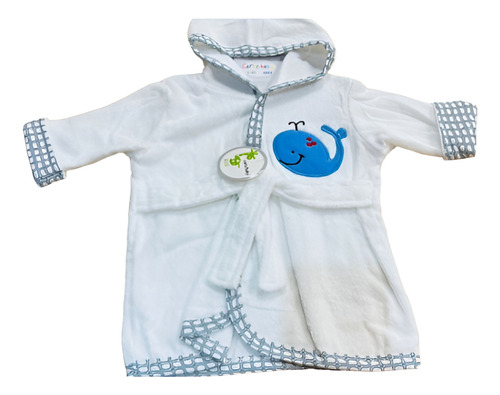 Bata De Baño Toalla Bebé Con Capucha Algodón Salida De Ducha Color Niño