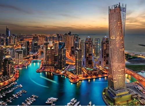 Puzzle Quebra Cabeça 1000 Peças Paisagens Noturnas Dubai