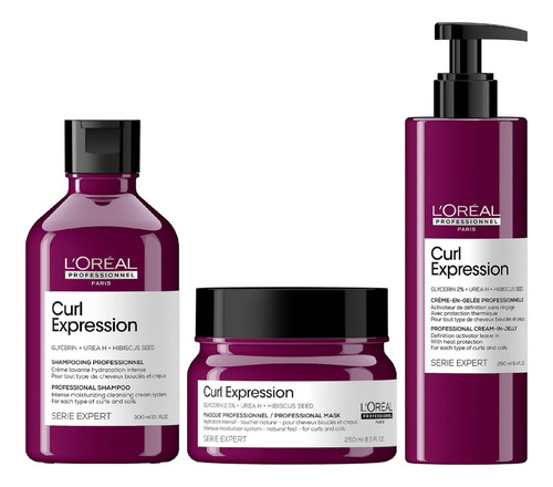 Shampoo Hidratante+ Mascarilla+ Gel Loreal Curl Expression