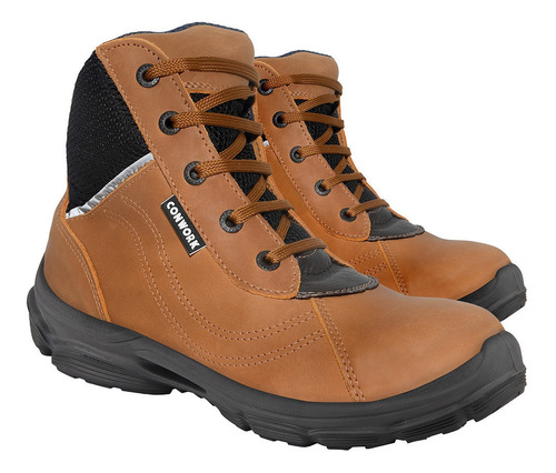 Imagen 2 de 10 de Botín De Seguridad Conwork Línea Allworks 401baf Titan Camel