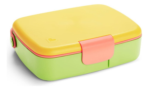 Bento Box Munchkin ® Verde / Rosa / Amarelo Com Talheres