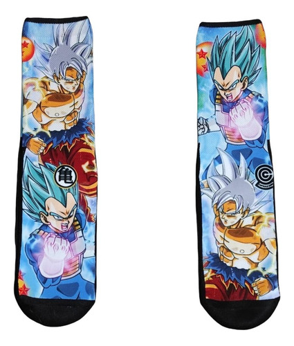 Calcetas Sublimadas Unisex Dibujos Animados Anime Caricatura Dragon Ball Ultra Instinto Unitalla Adulto