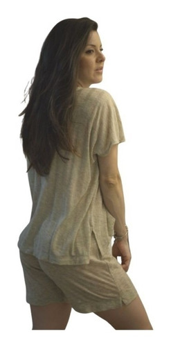 Pijama Abotonado Maternal Short Corto Remera Alondra Morley