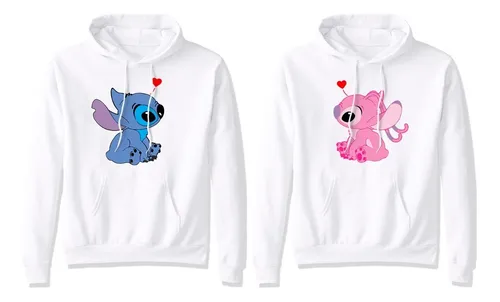 Sudadera Parejas Lilo Stitch Rosa Angel Novios Enamorados en venta