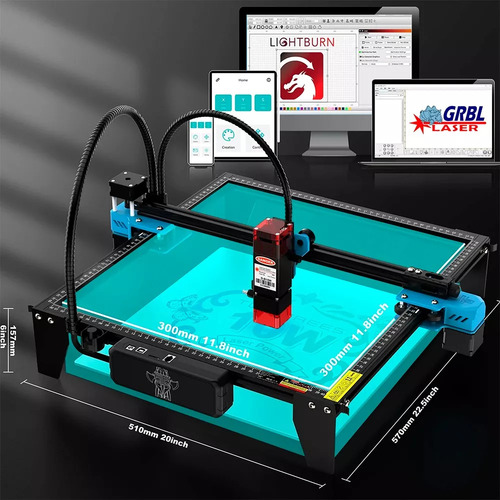 Gravadora Laser 10w + Rolo Rotativo Maquina Para Gravar A Laser Em Metal Laser Corte Cnc 80w 30x30cm Impressora 110v/220v Twotrees