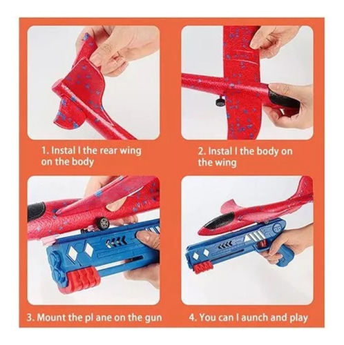 Lanzador Aviones Con Catapulta, Avión Juguete Infantil
