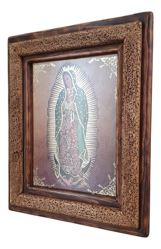 Cuadro Rustico Virgen De Guadalupe Apariciones Rústico Rústico
