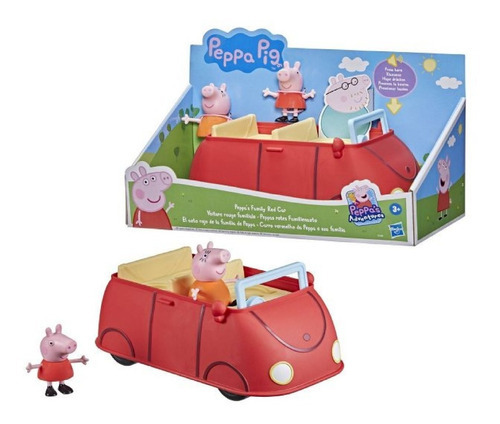 Carro Peppa Pig Con 2 Figuras Con Sonidos Color Rojo