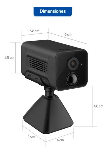 Mini Camara Wi-fi Fija Recargable 2mpx Negro