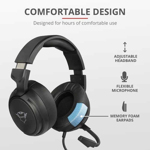 Imagen 8 de 10 de Auriculares Gamer Trust Gxt 433 Pylo Pc Consolas 3.5mm Plug