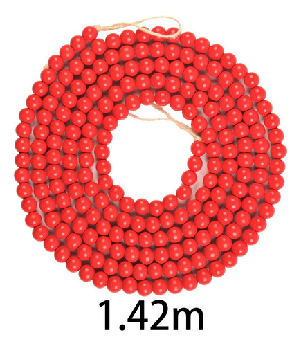 3 Guirnalda De Cuentas De Navidad Adornos Rojo 142cm