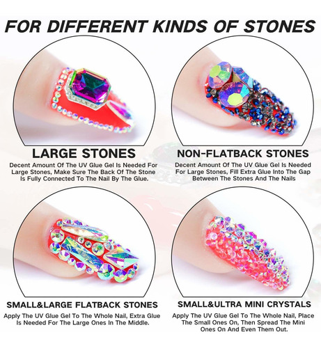 Nail Art 8 Ml / Un Tarro De Rhinestone Pegamento Gel Adhesiv