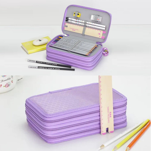 Estuche Para Lapices 75 Espacios 20x12x7cm Colores Lapicera