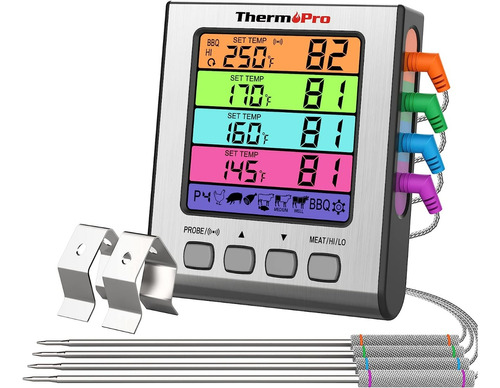 Termómetro Digital Cocina Thermopro Temperatura 4 Sondas
