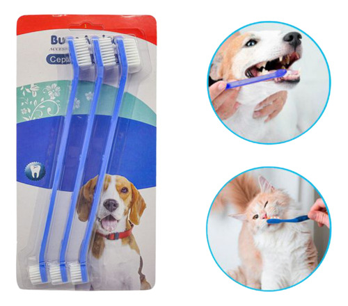 Pack 3 Cepillo De Dientes Para Perros Y Gatos