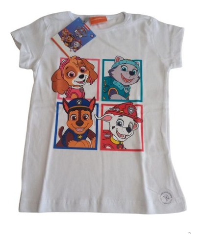 Remera Manga Corta Paw Patrol Blanco Original