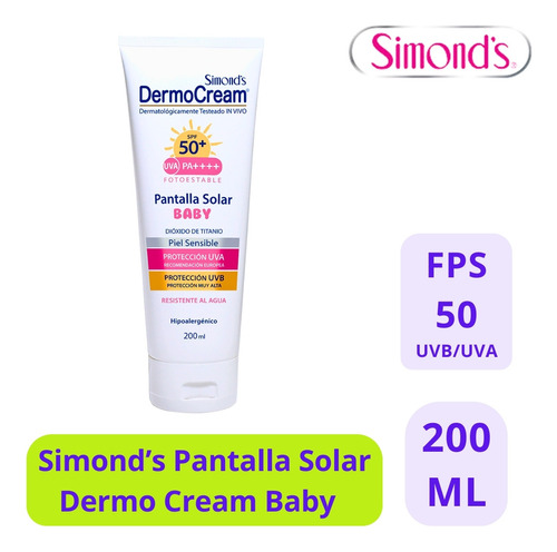 Simond's Solar Dermocream Spf 50+ Baby 200ml - 1uds