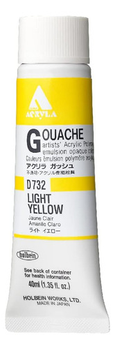 Holbein Gouache Acrílico 40 Ml Amarillo Claro