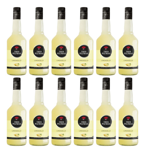 Licor Tres Plumas Limoncello Botella 700ml X12