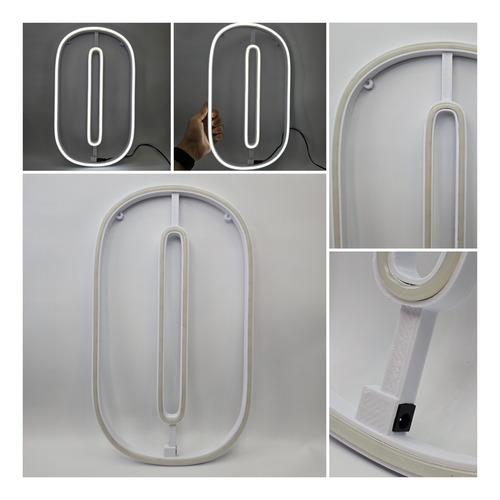 Pack X5 Numeros A Eleccion - Blanco Frío - 40cm Alto - Deco Base Blanca