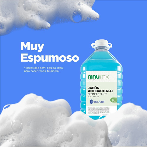 Imagen 3 de 10 de Jabon Liquido Para Manos Antibacterial Desinfectante Ninu 5l