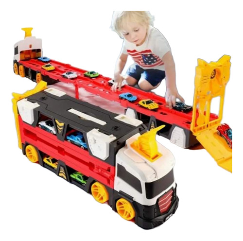 Camion Mega Hauler Con Pista Doble De Carrera Eyeccion