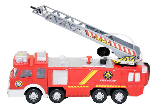 Caminhão Bombeiro Lança Água Com Sirene, Luz E Som Bbr Toys Vermelho