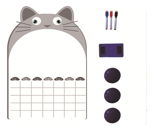 Planificador Semanal Magnético Con 3 Bolígrafos Pizarra De
