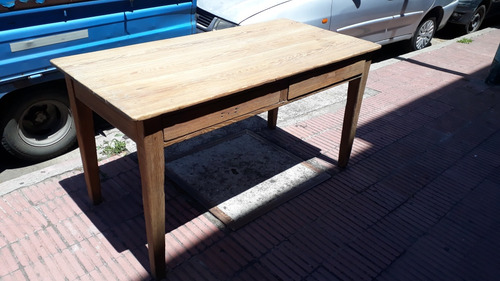 Antigua Mesa De Campo Rectangular De Pinotea Lavada Natural (Usado)