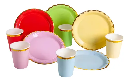 Vasos y platos descartables sale