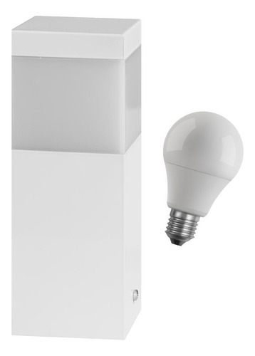 8x Poste Balizador 20cm Em Alumínio + Led A60 9w St2791