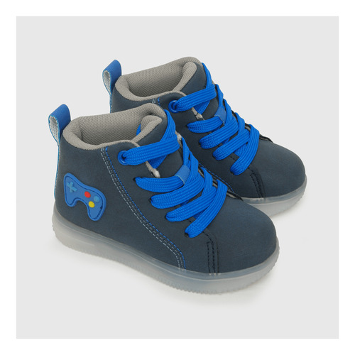 Zapatilla De Niño Caña Alta Uv Azul (21 A 27)