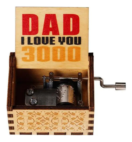 Iron Man - Caja Musical Madera Avengers Dad I Love You 3000