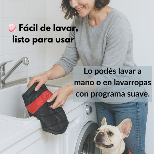 Campera Perro Impermeable Con Arnes(50 Cm De Largo Del Lomo) Rojo
