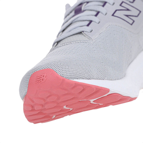 Tênis Corrida New Balance Cinza Roxo Vermelho Estilo Leve