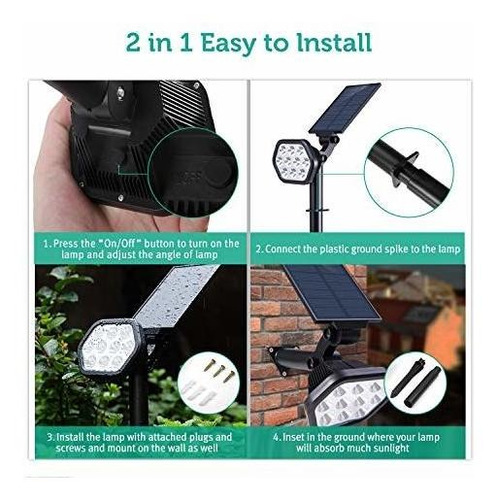 Luces Solares, 10 Focos Solares Led Para Exteriores, Fo...