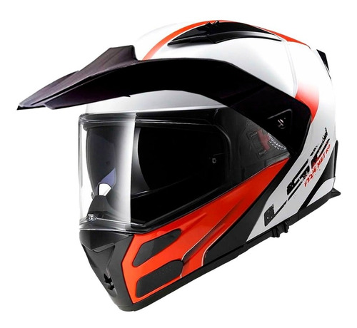 Casco Abatible Ls2 Ff324 Metro Evo Rapid Blanco Rojo