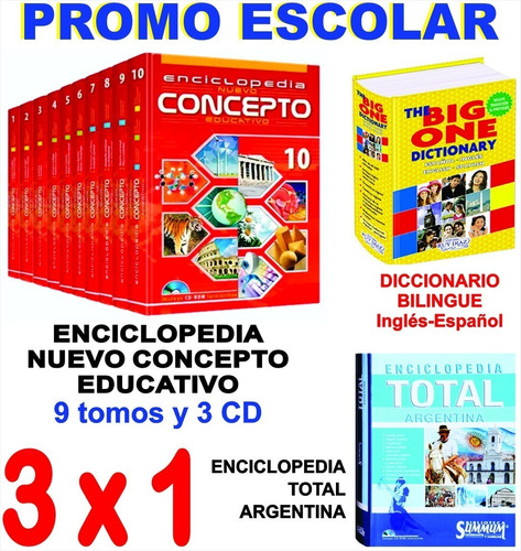 Promo Enciclopedia Escolar Nuevo Concepto - 11 Tomos Y 4 Cd