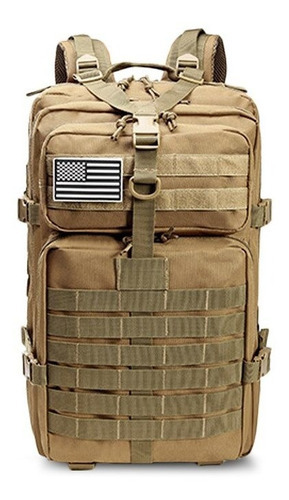 Mochila Tática Militar - 55 Litros - Reforçada Resistente Cor Cáqui Desenho do tecido Camuflada