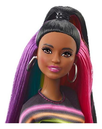 Boneca Barbie Rainbow Sparkle Hair Com Cabelo Moreno Extra L